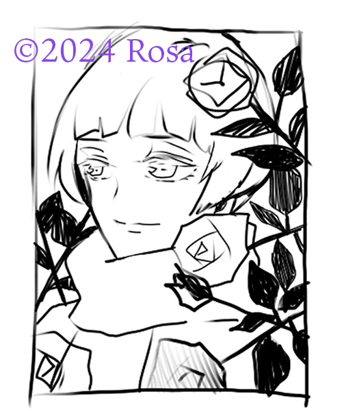 鉛筆画イラストのラフです。